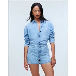 Madewell Denim Emmett Kieran Wash Welt Pocket Shorts US Women's 33 Plus New